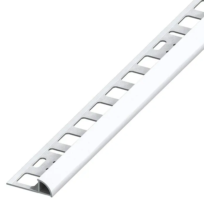 Viertelkreis-Profil - PVC, Brillantweiß, 1 m x 10 mm - Linke Seitenansicht