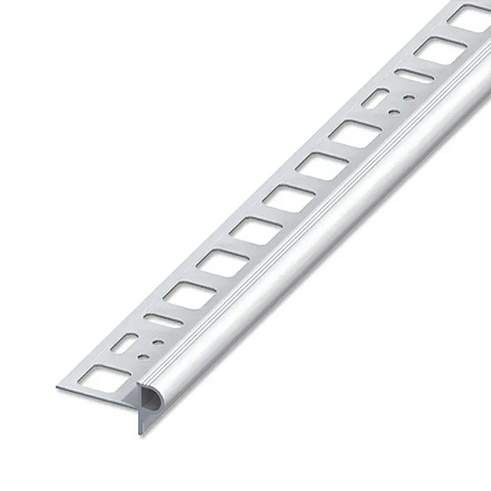 Robni stopniščni profil [SI] Florentiner - Aluminij, Srebrne barve, 2,5 m x 10 mm - Levi pogled profila