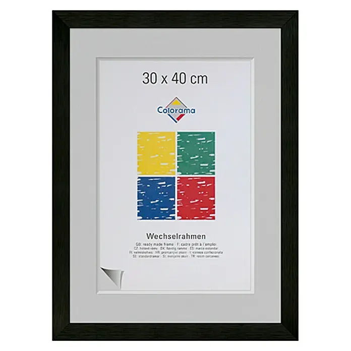 Colorama Bilderrahmen Star - Schwarz, 30 x 40 cm, Aluminium, Matt - Vorderansicht