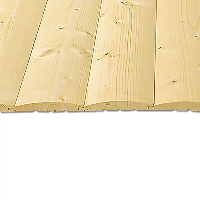 Blockhausprofil - Fichte/Tanne, L x B: 2.400 x 121 mm - Ansicht von oben