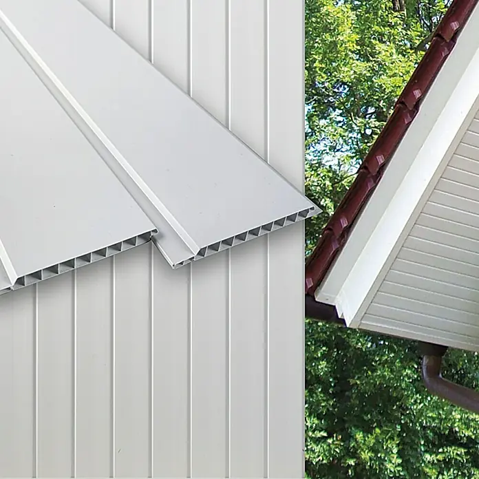 BaukulitVox Basic-Line Višenamjenska PVC zidna obloga - Bijele boje, 3.000 x 108 x 8 mm