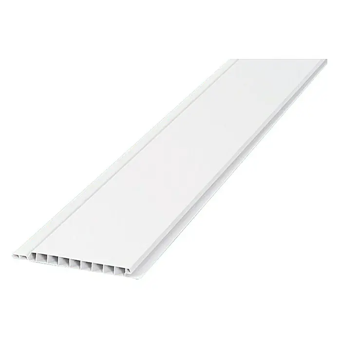 BaukulitVox Basic-Line Višenamjenska PVC zidna obloga - Bijele boje, 3.000 x 108 x 8 mm - Pogled s lijeve strane
