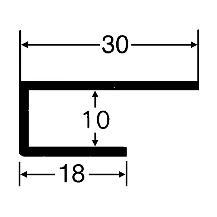 BaukulitVox Basic-Line Završna letvica - Bijele boje, 3.000 x 30 x 10 mm - Pogled sprijeda