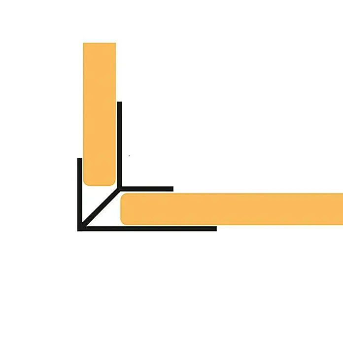 BaukulitVox Basic-Line Binnen- en buitenhoek - Wit, 3.000 x 40 x 40 mm - Toepassingsvoorbeeld