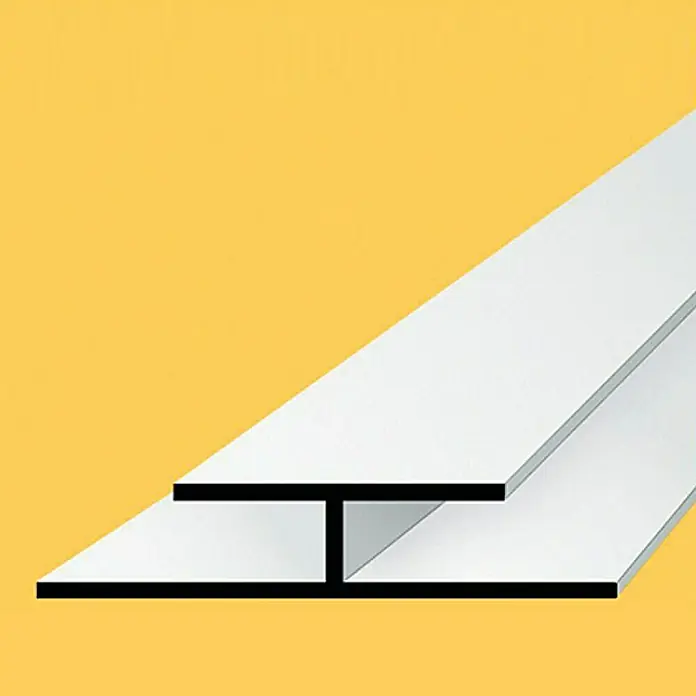 BaukulitVox Basic-Line H-Verbinderleiste - Weiß, 3.000 x 56 x 10 mm - Linke Seitenansicht