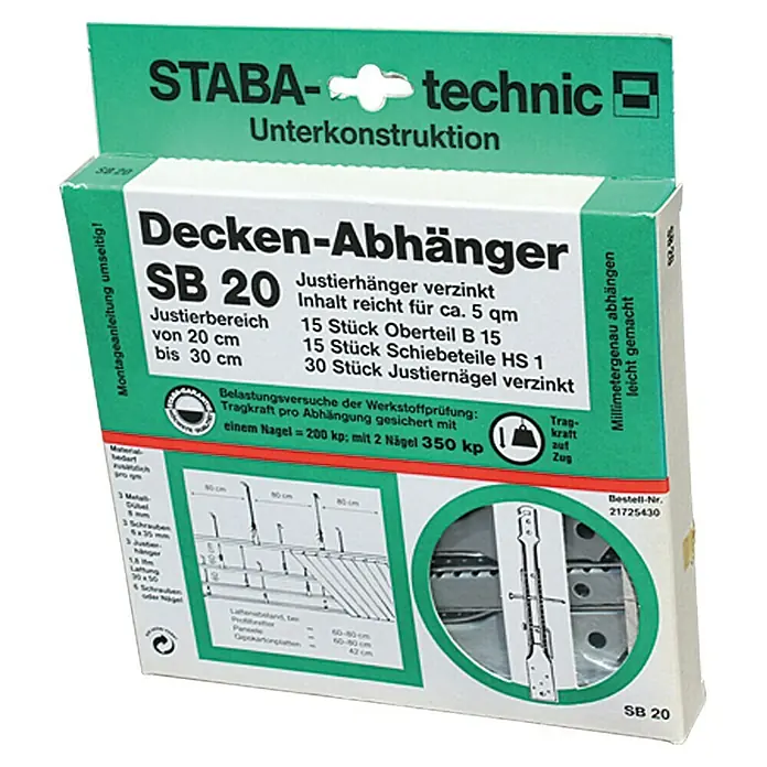 Staba Soporte para techo SB 20 - Ajustable: 20 cm - 30 cm, 15 uds. - Vista de perfil derecho