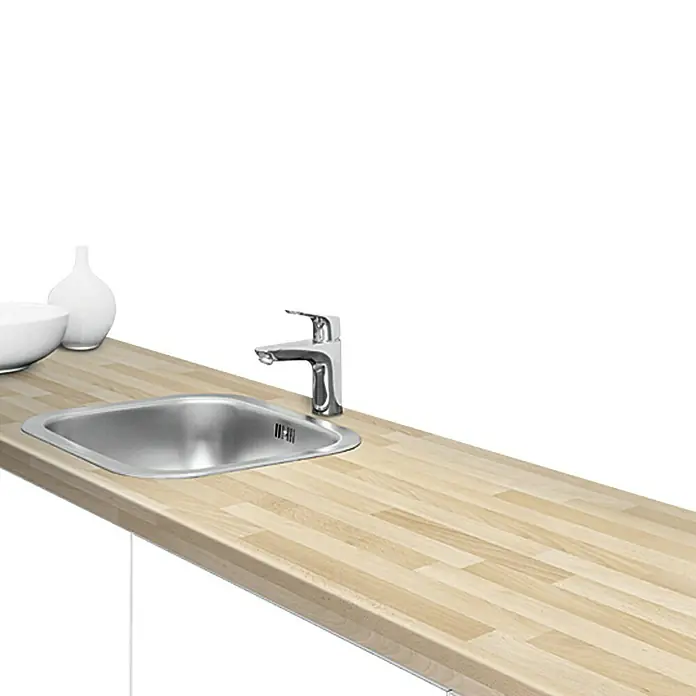 Resopal Basic Kuhinjska radna ploča po mjeri - Block Board Beech, Maksimalna dimenzije rezanja: 365 cm, Debljina: 3,8 cm, Širina: 60 cm - Živopisni prikaz