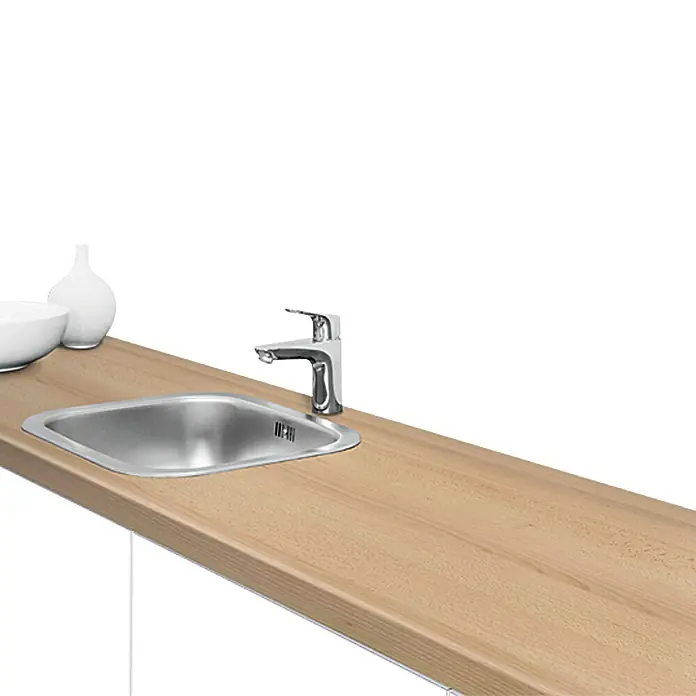 Resopal Basic Encimera de cocina al corte - Haya Samerberg, Longitud máxima de la encimera: 365 cm, Espesor: 3,8 cm, Ancho: 60 cm - Foto ambiente