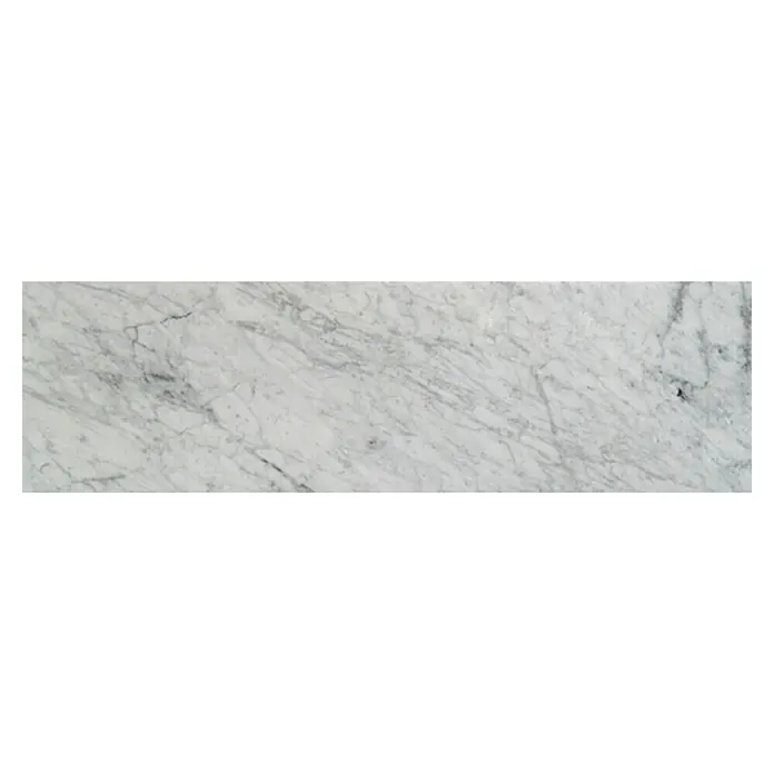 Fensterbank Bianco Carrara - 113 x 17,5 x 2 cm, Hellgrau, Glänzend - Vorderansicht
