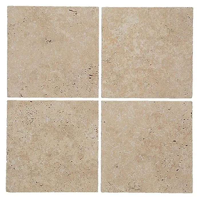 Antikmarmor Travertin - 30,5 x 30,5 cm, Beige, Matt - Ansicht von oben