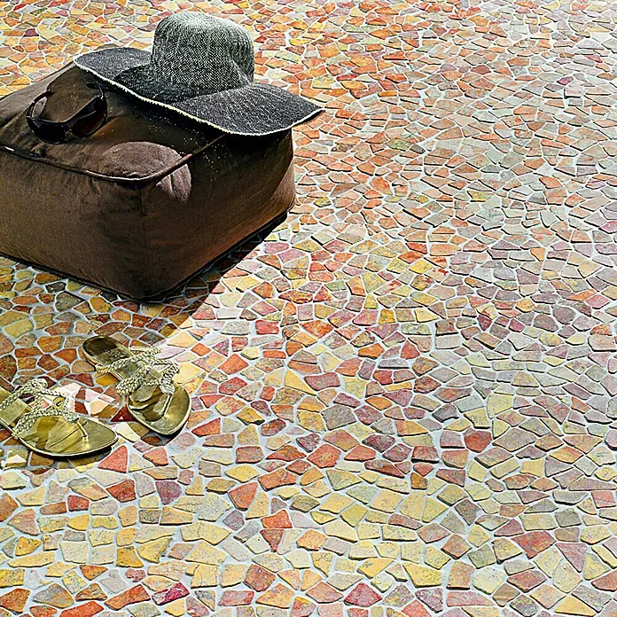 Mosaikfliese Marmor - 30 x 30 cm, Rot, Matt
