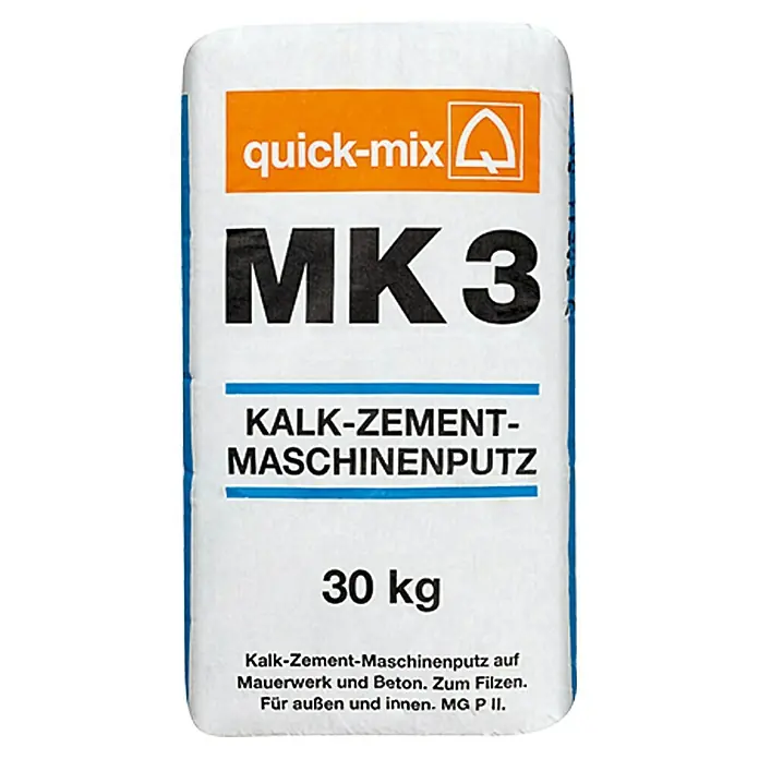Quick-Mix Kalk-Zement-Maschinenputz MK3 - 30 kg, Mineralisch, Chromatarm, Innen