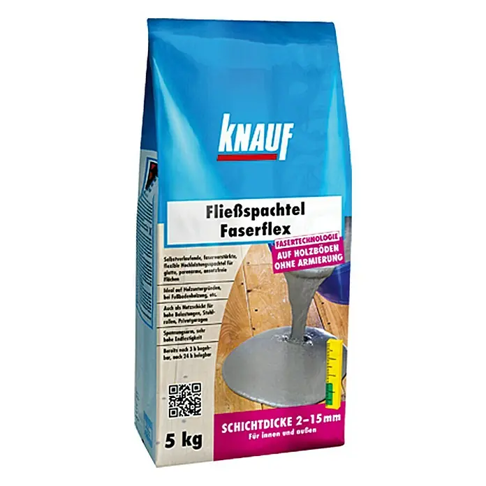 Knauf Fließspachtel Faserflex - 5 kg, Schichtdicke: 2 - 15 mm - Vorderansicht
