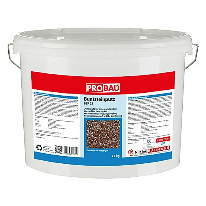 Probau WDVS-Buntsteinputz - Weiß/Rot/Schwarz, 25 kg - Vorderansicht