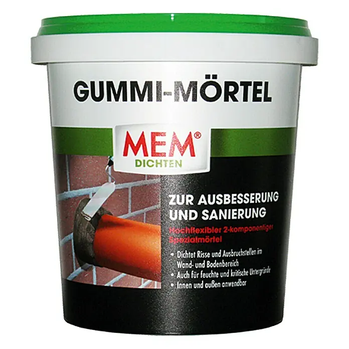 MEM Gummi-Mörtel - 1 kg, Lösemittelfrei - Vorderansicht