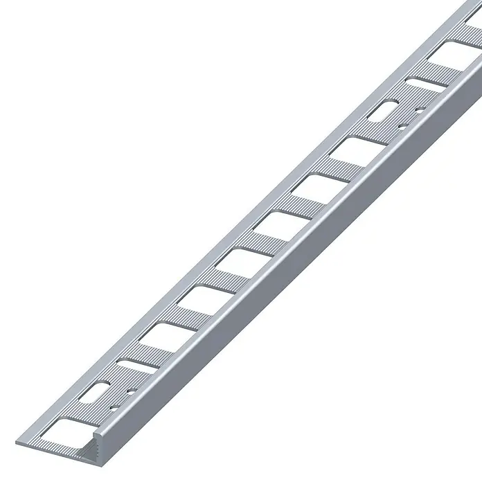 Fliesenprofil - Aluminium, Blank, 1 m x 12,5 mm - Linke Seitenansicht