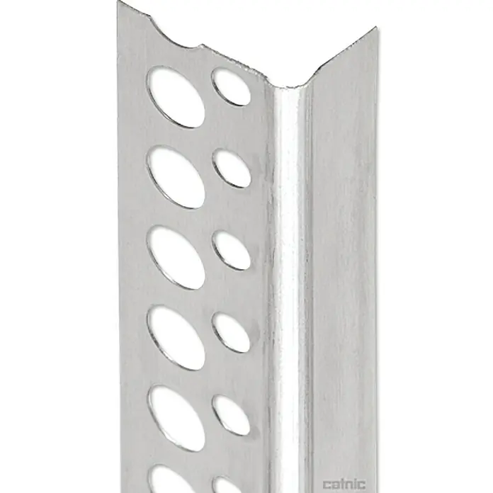 Catnic Završni profil - 250 x 2,3 x 1,3 cm, Prikladno za: Debljina žbuke od 1 mm, Aluminij - Pogled sprijeda