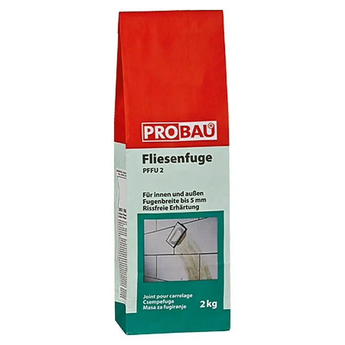 Probau Masa za fugiranje za pločice - Srebrnosive boje, 2 kg - Pogled sprijeda