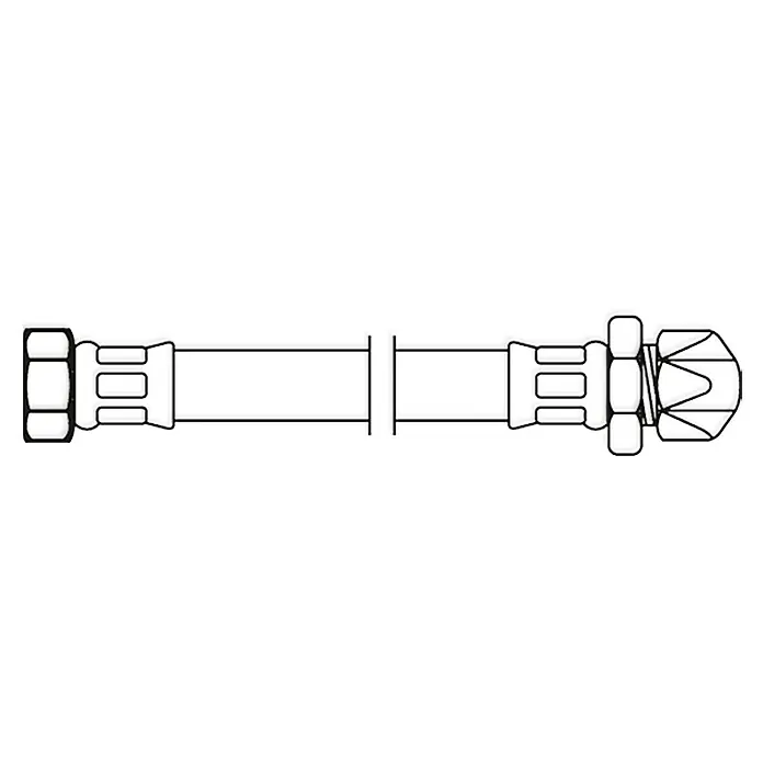 Flexo Produžno visokotlačno crijevo - ⅜″, Duljina: 10 cm, Kompresivni vijčani spoj 10 mm - Pogled sprijeda
