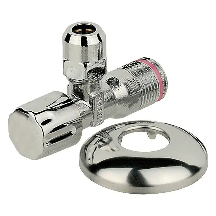 Kutni ventil - ½″, Promjer: 10 mm, Kromirano - Pogled sprijeda