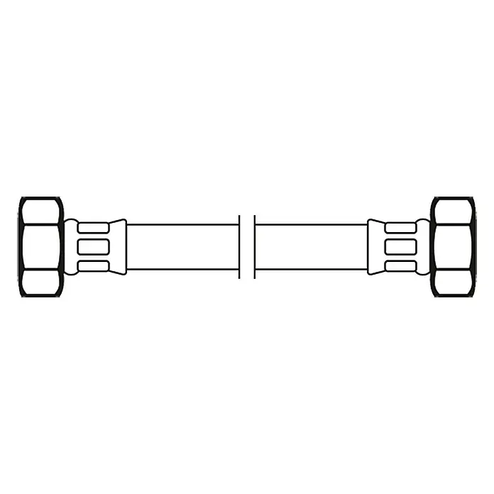 Flexo Priključno crijevo - ½″/½″, Duljina: 100 cm - Pogled sprijeda