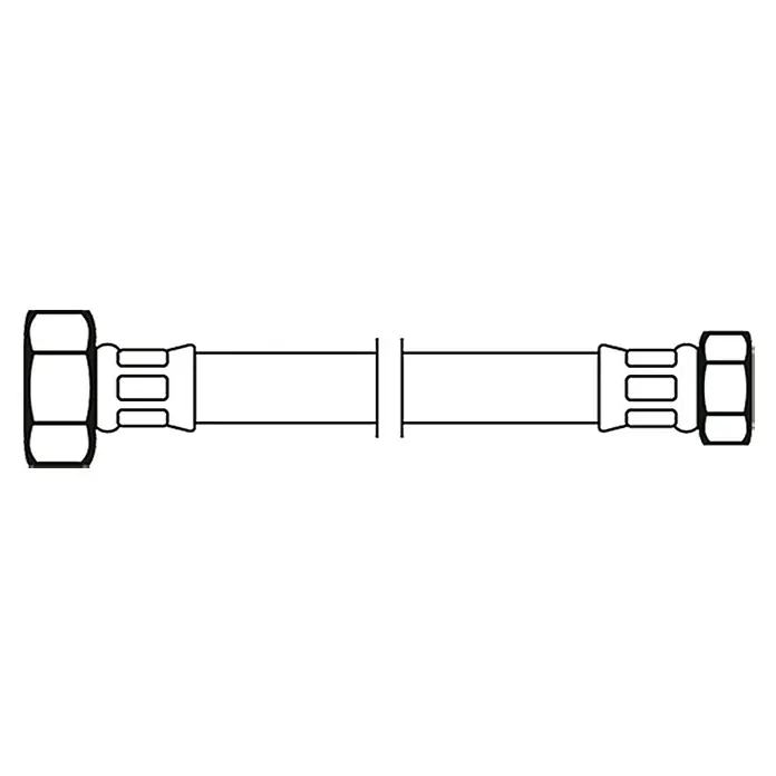 Flexo Priključno crijevo - ½″/⅜″, Duljina: 100 cm - Pogled sprijeda