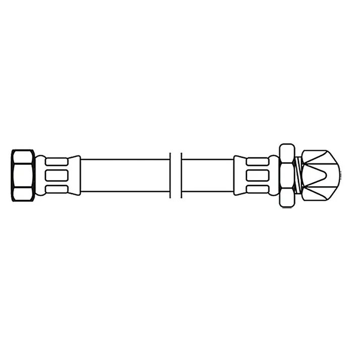 Flexo Verlängerungsschlauch - ⅜″, Länge: 50 cm, Quetschverschraubung 10 mm - Vorderansicht
