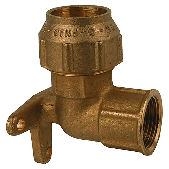 HDPE-Wandscheibe - Durchmesser: 25 mm, Innengewinde: ¾″, Messing - Vorderansicht