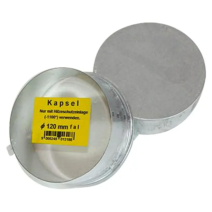 Ofen-Kapsel - Durchmesser: 120 mm, Feueraluminiert, Silbergrau