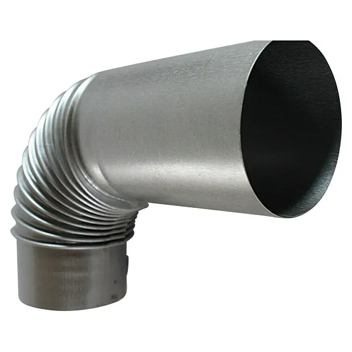 Ofenrohrbogen - Durchmesser: 120 mm, Bogenwinkel: 90 °, Mit Verlängerung, Feueraluminiert