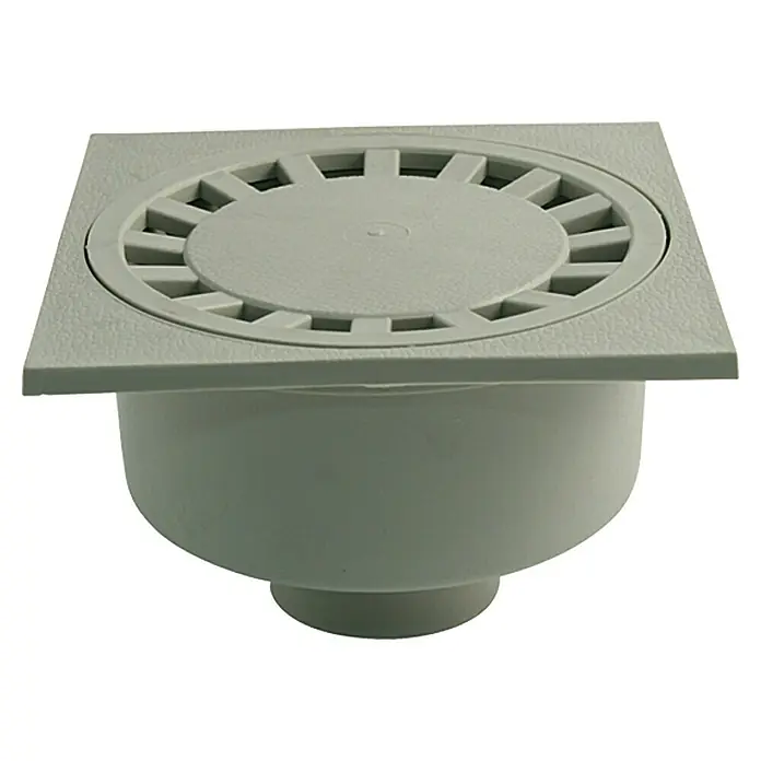 Podni odvod - 198 x 198 mm, Odvod: Okomito, Promjer priključka za cijev: 110 mm - Pogled sprijeda
