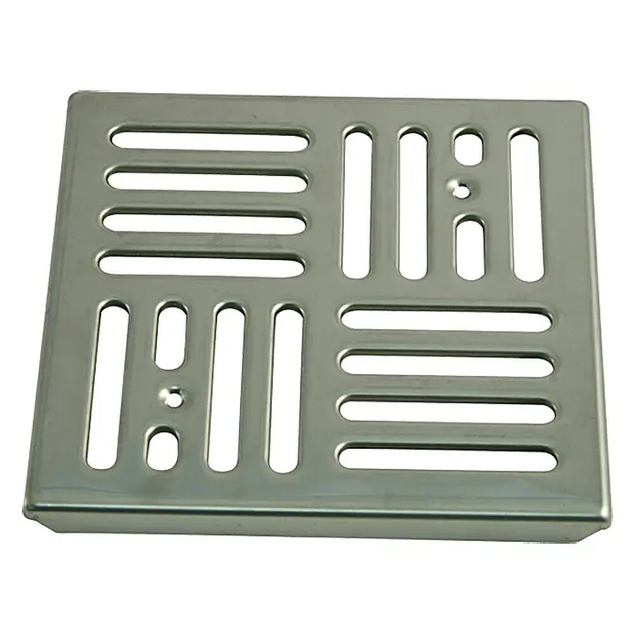 Abdeckrost Für Kellerablauf - 15 x 15 cm, Edelstahl - Vorderansicht