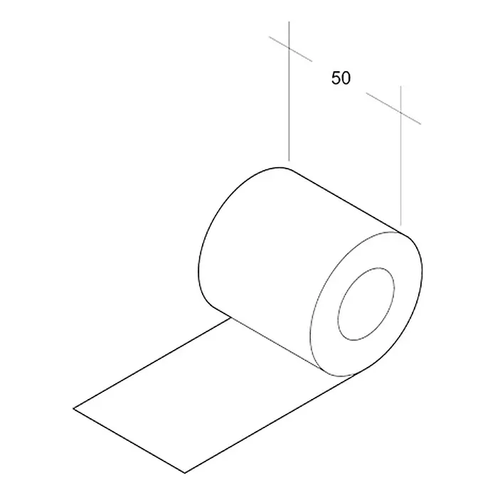 Air-Circle Ljepljiva traka - 10 m x 50 mm, Bijele boje - Pogled s lijeve strane