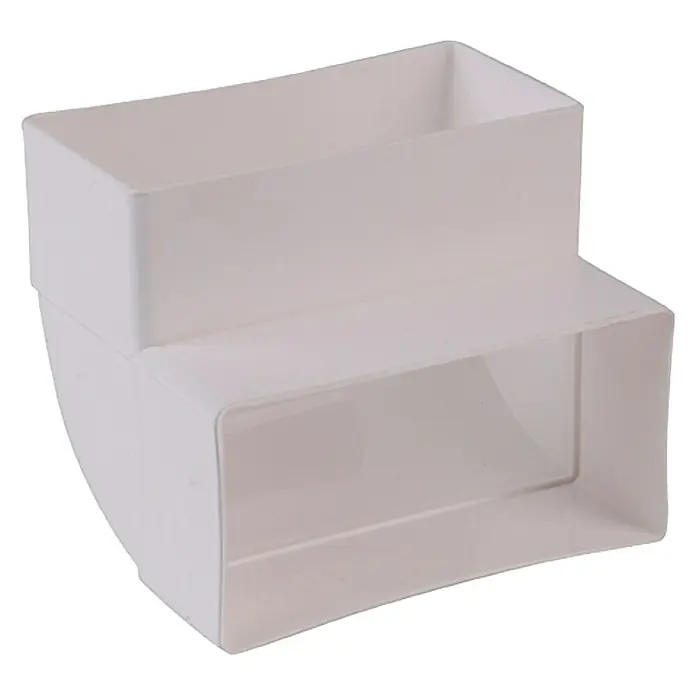 Air-Circle Plosnato koljeno za ventilaciju - 111 x 54 mm, Okomito - Pogled s desne strane