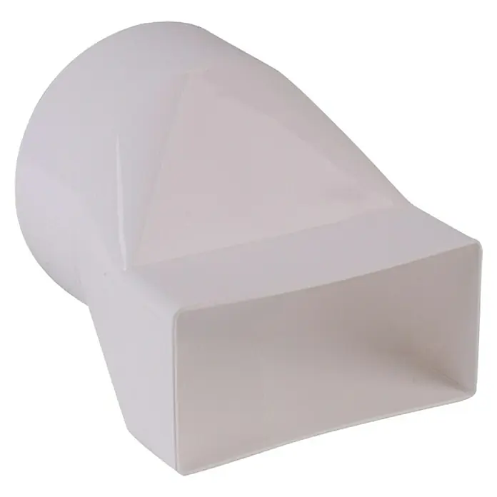 Air-Circle Prijelazni nastavak plosnate ventilacijske cijevi - Dimenzije spojnog dijela: 111 x 54 mm - Pogled s desne strane