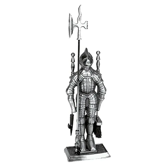 Kamingarnitur Ritter - 4 -tlg., Gusseisen, Silber