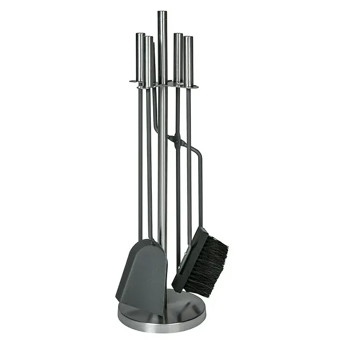 Lienbacher Kamingarnitur - 4 -tlg., Stahl/Edelstahl, Höhe: 65 cm - Vorderansicht