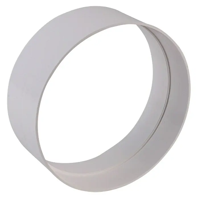 Air-Circle Vanjski spojnik za okruglu cijev - Promjer: 150 mm, Bijele boje - Pogled s desne strane