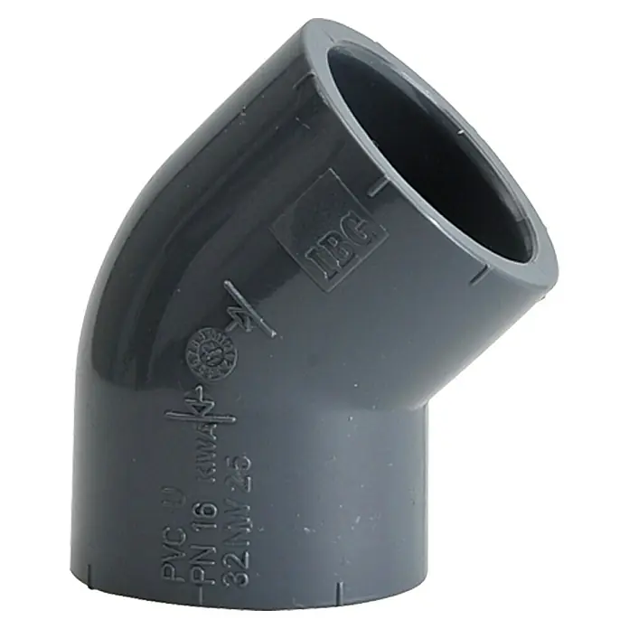 Setma PVC-Winkel - 45 °, Rohrdurchmesser: 32 mm - Rechte Seitenansicht