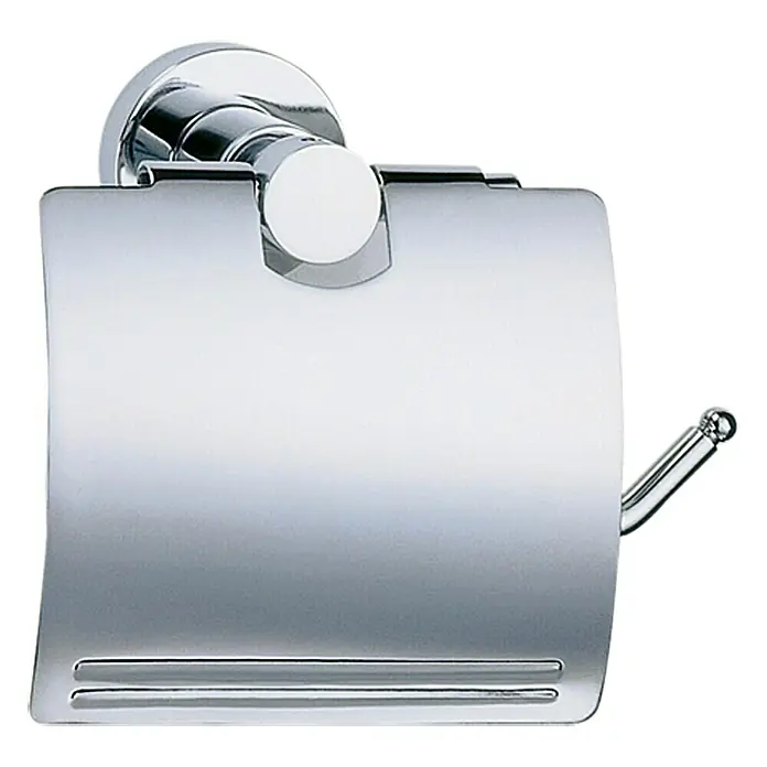 Tesa Loxx Toilettenpapierhalter - Mit Deckel, Befestigung: Kleben, Verchromt