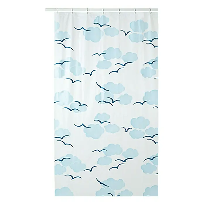 Venus Peva zavjesa za tuširanje Rügen - 180 x 200 cm, Plave boje, Bijele boje, Crne boje