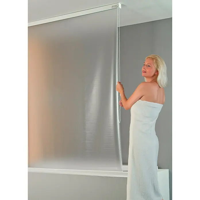 Eco-Dur Duschrollo deluxe - 134 x 240 cm, Uni, Weiß - Stimmungsaufnahme