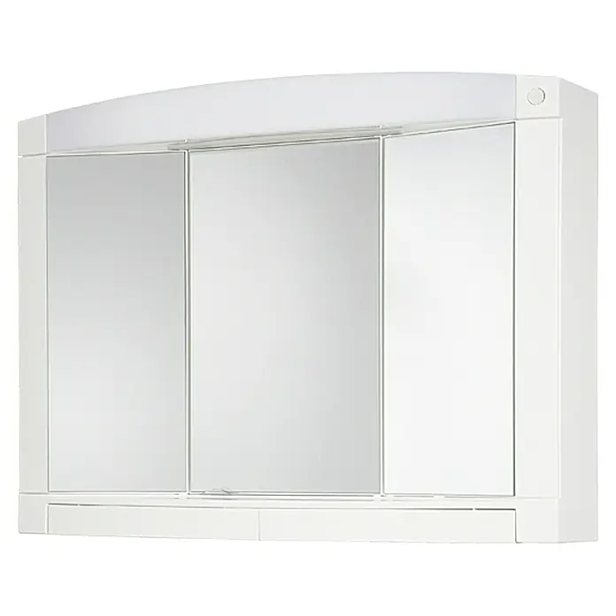 Jokey Ormarić s ogledalom Swing - Š x V: 76 x 58 cm, S osvjetljenjem, Plastika, Bijele boje - Pogled s desne strane