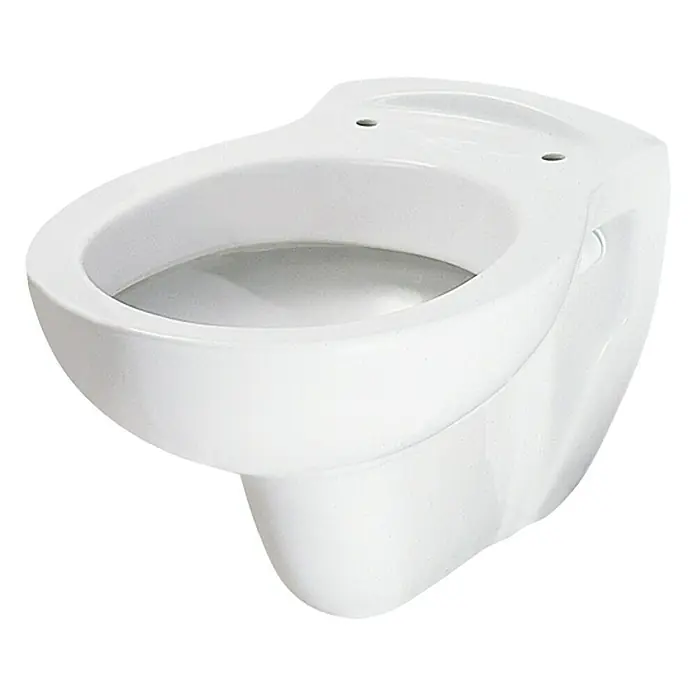 Camargue Arles Wand-WC - Mit Spülrand, Ohne Spezialglasur, Spülform: Tief, WC Abgang: Waagerecht, Weiß