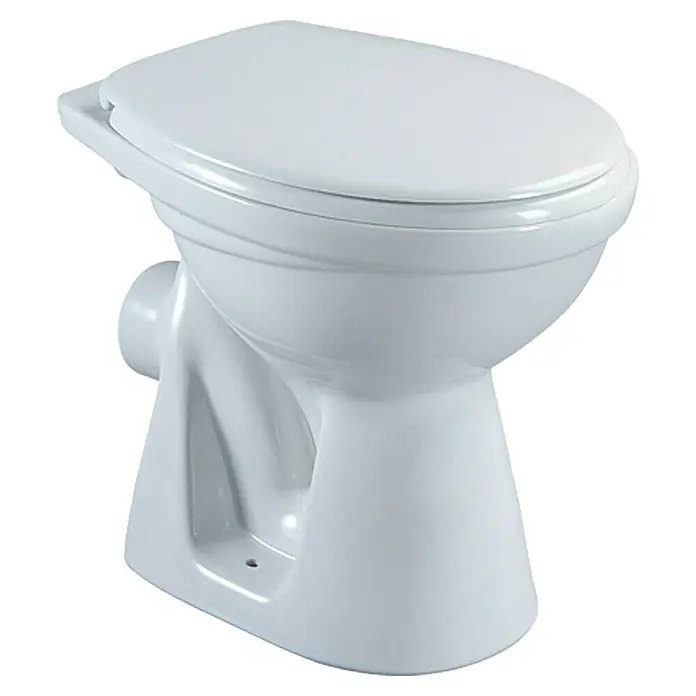 Camargue Arles Stand-WC - Mit Spülrand, Ohne Spezialglasur, Spülform: Flach, WC Abgang: Waagerecht, Weiß - Vorderansicht
