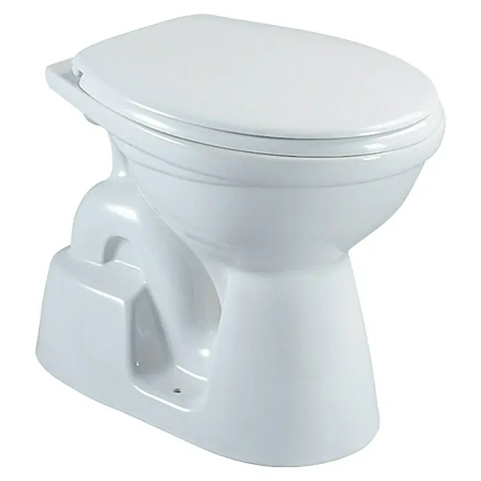 Camargue Arles Stand-WC - Mit Spülrand, Ohne Spezialglasur, Spülform: Tief, WC Abgang: Senkrecht, Weiß - Vorderansicht