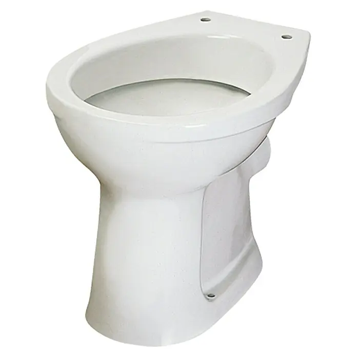 Camargue Arles Stand-WC - Mit Spülrand, Ohne Spezialglasur, Spülform: Tief, WC Abgang: Waagerecht, Weiß