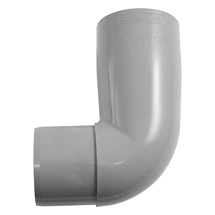 Marley Fallrohrbogen - Nennweite: 53 mm, 87 °, Kunststoff, Grau
