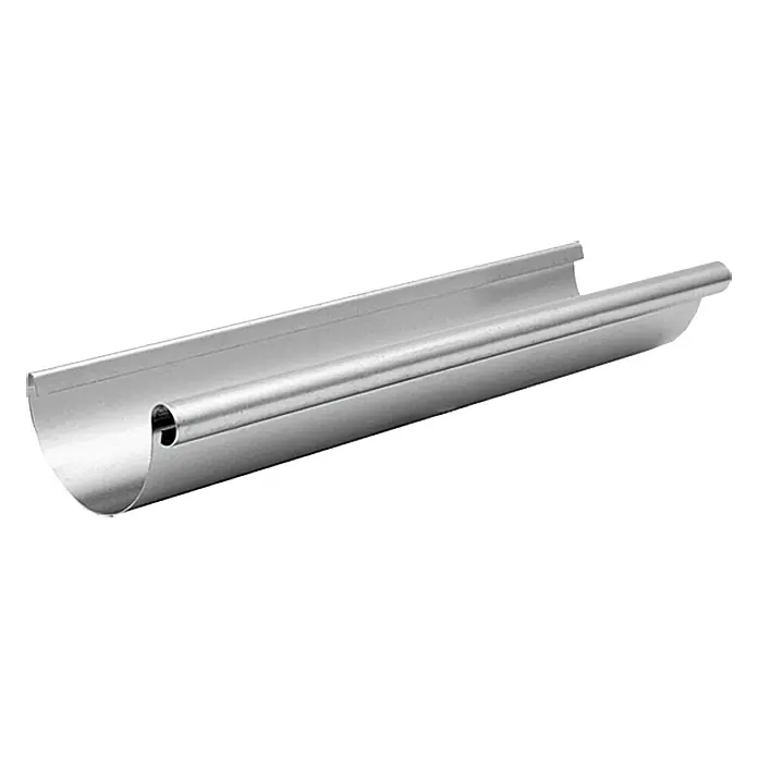 Sarei Halbrunde Dachrinne - Nennweite: 100 mm, Länge: 2 m, Aluminium, Farbe: Aluminium - Vorderansicht