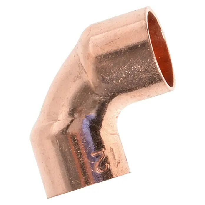 Kupfer-Winkel 5090 II - Durchmesser: 12 mm, 90 °, Beidseitige Muffe - Vorderansicht